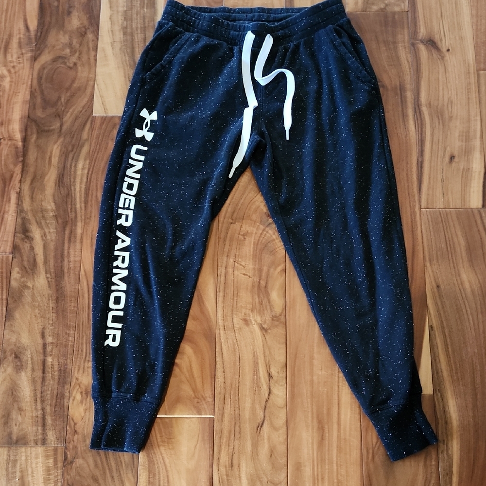 Under Armour Black Joggers with White Accents Women's M